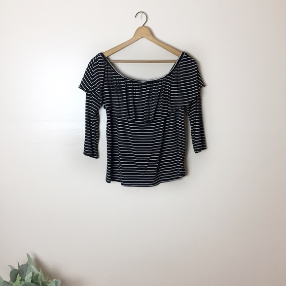 [American Eagle] Black Off The Shoulder Top - Picture 1 of 7
